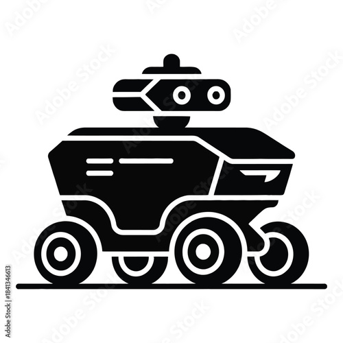 Autonomous robot delivery car concept icon self driving vehicle futuristic technology for smart transportation and artificial intelligence