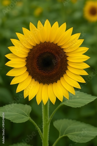 vibrant sunflower bloom in field