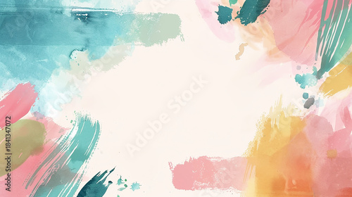 パステルカラーの水彩抽象背景「AI生成画像」