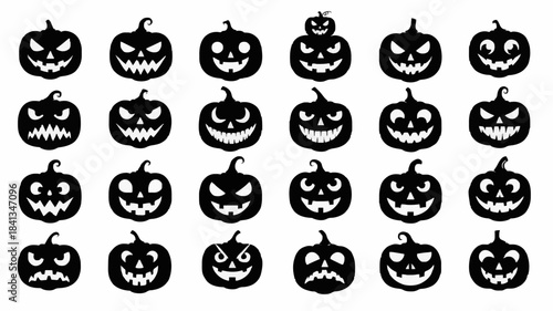 20 Halloween Pumpkin Faces with Eerie, Mischievous & Friendly Expressions