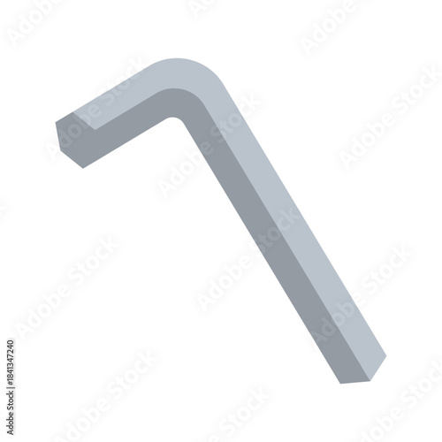 Hex Key Wrench Tool Icon for DIY Assembly
