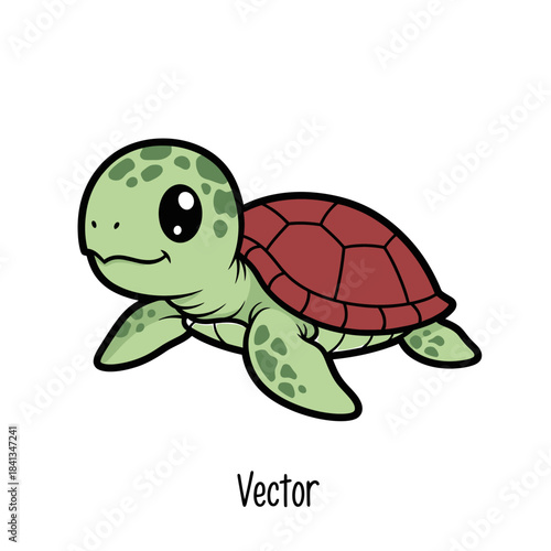 set 4 shelled animal popular kawaii illustration sea turtle