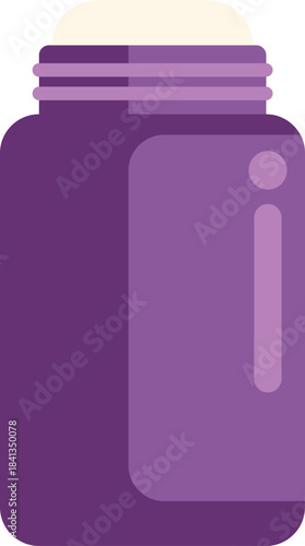 Purple deodorant stick spreading freshness with white background