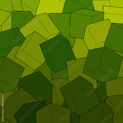 Geometric background. Presentation template. Vector background. polygonal style. Mosaic. Green cubes. eps 10