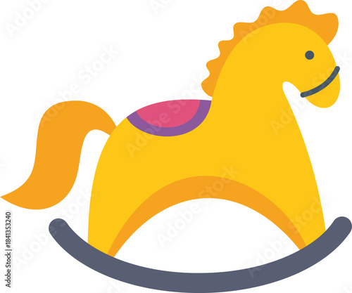 Classic yellow rocking horse toy bringing joy and fun to children's playtime