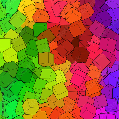 3D rendering of an abstract background made of colorful cubes. eps 10