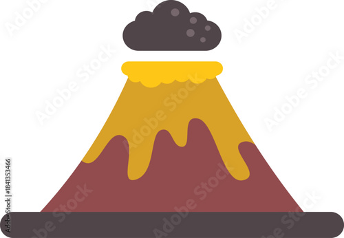 Volcano erupting with lava and smoke, creating a dramatic geological scene