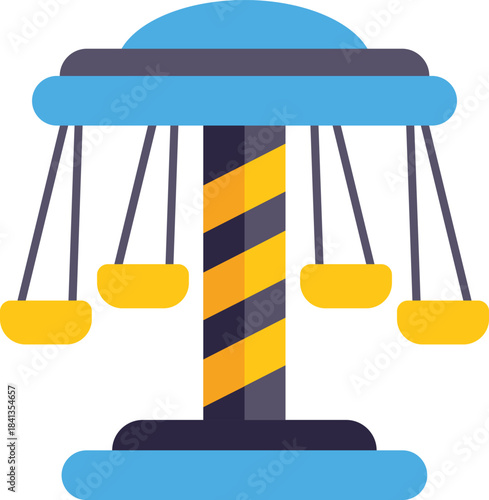 Swing ride spinning at the amusement park, bringing joy and excitement to visitors