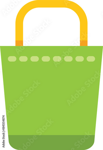 Reusable green shopping bag promoting sustainability and eco conscious consumerism