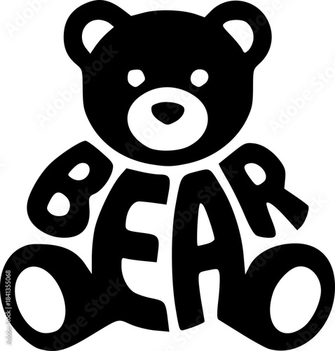 Creative BEAR Wordmark Logos Forming Bear Shapes in Minimal Black Vector