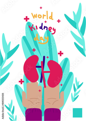World Kidney Day Poster for Social Media Post with Strong Color