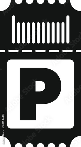 Parking ticket icon representing a penalty charge notice for illegal parking in a car park or parking garage