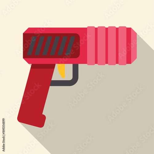 Red stun gun flat icon representing personal self defense and security device