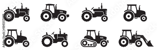 Tractor icon vector set. Agriculture illustration sign collection. Vehicle symbol. Vector Illustration. EPS 10