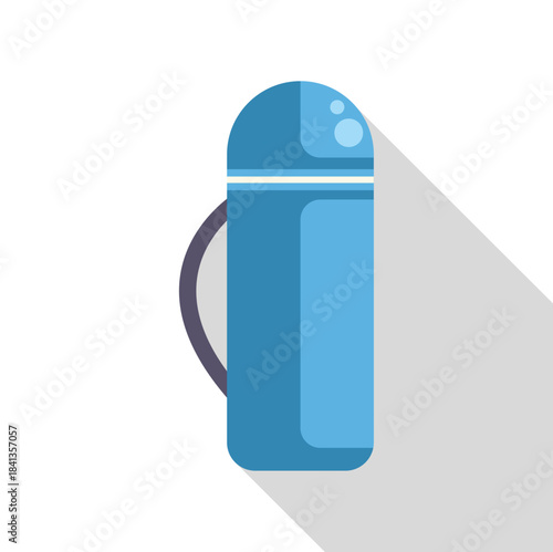 Blue thermos isolated on white background, perfect for storing hot or cold drinks on the go