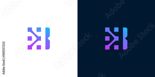 Abstract geometric logo representing technology and innovation with a modern digital aesthetic