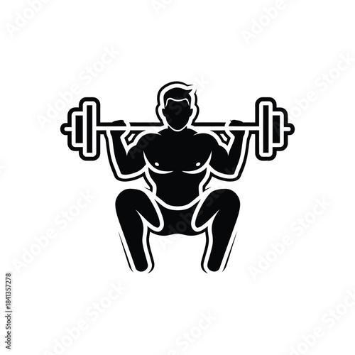 Man doing squats with a barbell