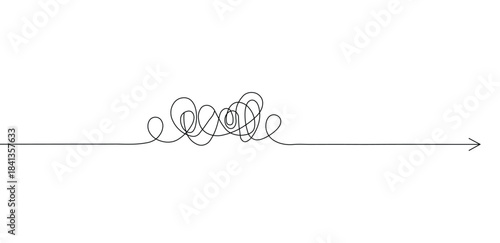 Abstract doodle of the line art in a scribbled, looping, or curly line style