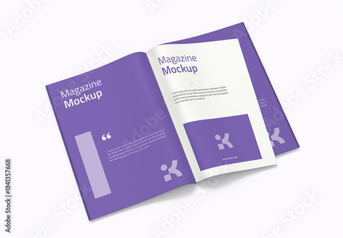 Editable Open Magazine Mockup PSD