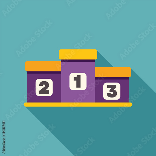 Winners podium with first, second and third place for awarding the best competitors in a competition