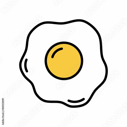 Simple fried egg icon illustration