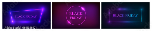 Black Friday inscription in neon frame