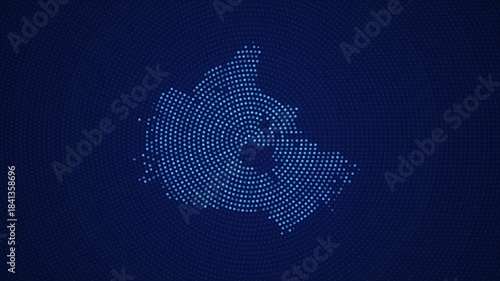 Digital Canada Map with Dotted Flicker and Scale Reveal Animation
