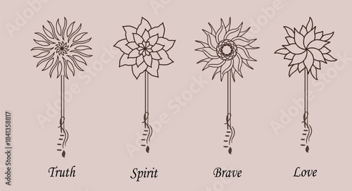 Set of key collection in creative art design. The theme of this picture inspired from flower.