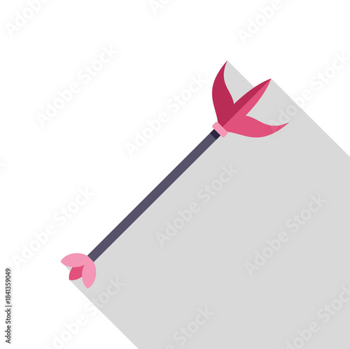 Pink and purple cupid's arrow symbolizing love, passion, and valentine's day celebrations, isolated on white background