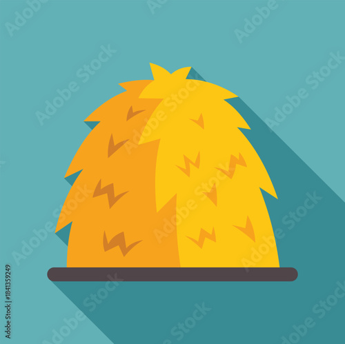 Haystack resting on a wooden platform, representing agriculture, farming, and rural life