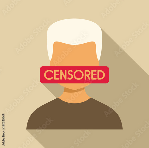 Censored person with blocked mouth, demonstrating freedom of speech suppression and information control