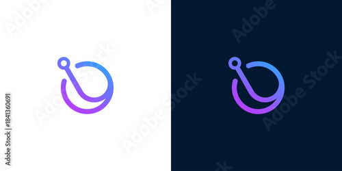 Abstract Digital Network Connection Icon with Gradient Colors