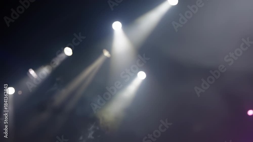 Abstract Spotlights Creating Depth with Haze, Atmospheric Stage Lighting Effect