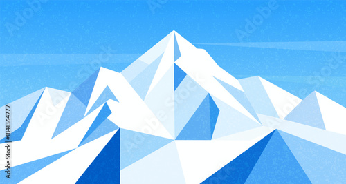 Abstract geometric snow-capped mountain background, snow-capped mountain landscape illustration, suitable for modern web design or mobile application interfaces, posters.