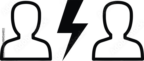 Conflict Between Two People Icon Vector