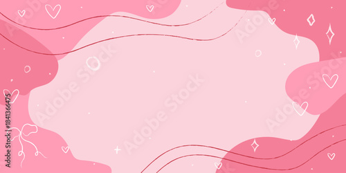 Abstract pink background for Valentine's Day with shapes and light details for creative design and decoration purposes