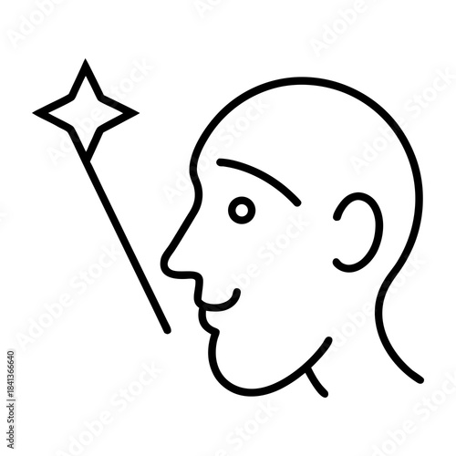 Unlocking imagination: a creative mind inspired by a magic wand, sparking new ideas