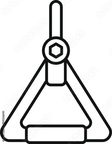 Close up of a triangular fitness handle, ideal for various strength training exercises and gym workouts