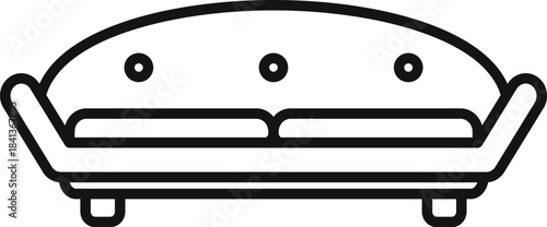 Sofa creating a simple line art icon representing home furniture