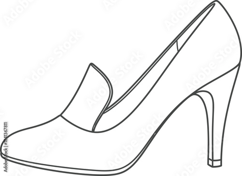 Elegant High Heel Shoe Outline Fashion Vector