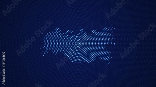 Digital Russia Map with Dotted Flicker and Scale Reveal Animation