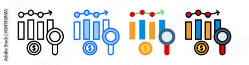 Market Research Icon Collection Set Different Style