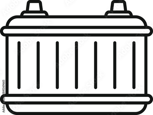 Car battery generating electrical power, providing energy for starting and vehicle systems
