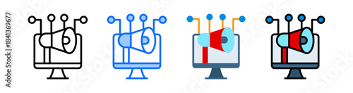 Digital Marketing Icon Collection Set Different Style