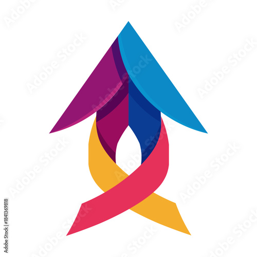 Silhouette of a man in a suit against a gradient blue background