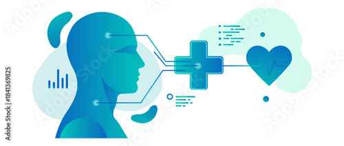 Silhouette of a man in a suit looking to the side with a modern hairstyle