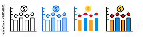 Sales Forecast Icon Collection Set Different Style
