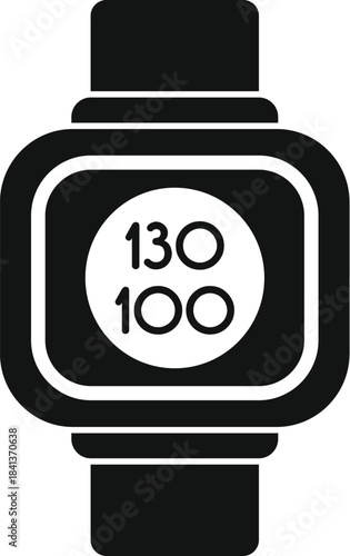 Smartwatch monitoring blood pressure displaying digital health data