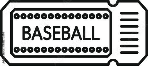 Baseball game admission ticket showing perforated edge details