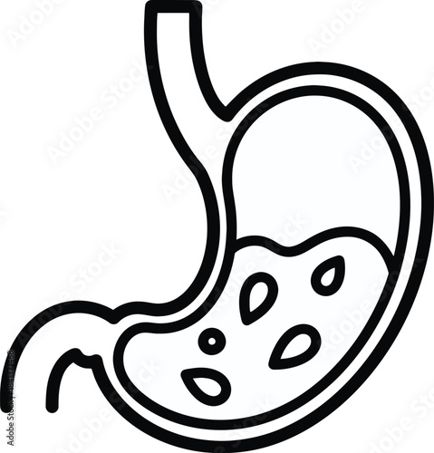 Human Stomach Outline Digestive Organ Medical Vector